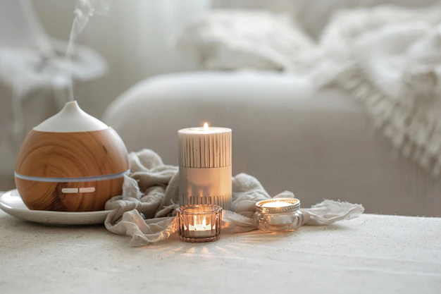 still-life-with-aroma-diffuser-moisturizing-air-burning-candles_169016-13105